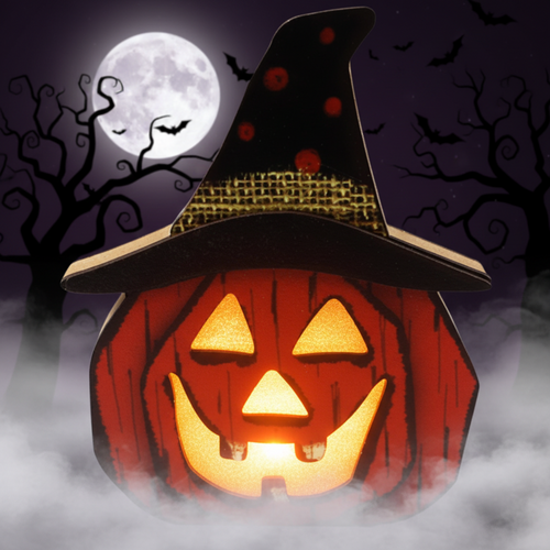 Creative Halloween Wooden Pumpkin Lamp Halloween Decorations